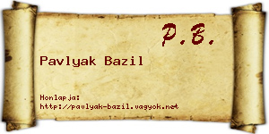 Pavlyak Bazil névjegykártya